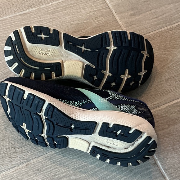 Brooks Ghost 14 Navy and Aqua Running Shoes Women’s Sz 8D Wide #1203561D446 - Picture 7 of 7
